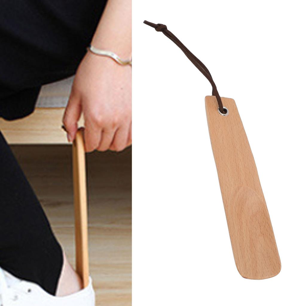 16 cm bokträ skohorn Bärbart Resvänligt Trä Skohöjare Dragverktyg