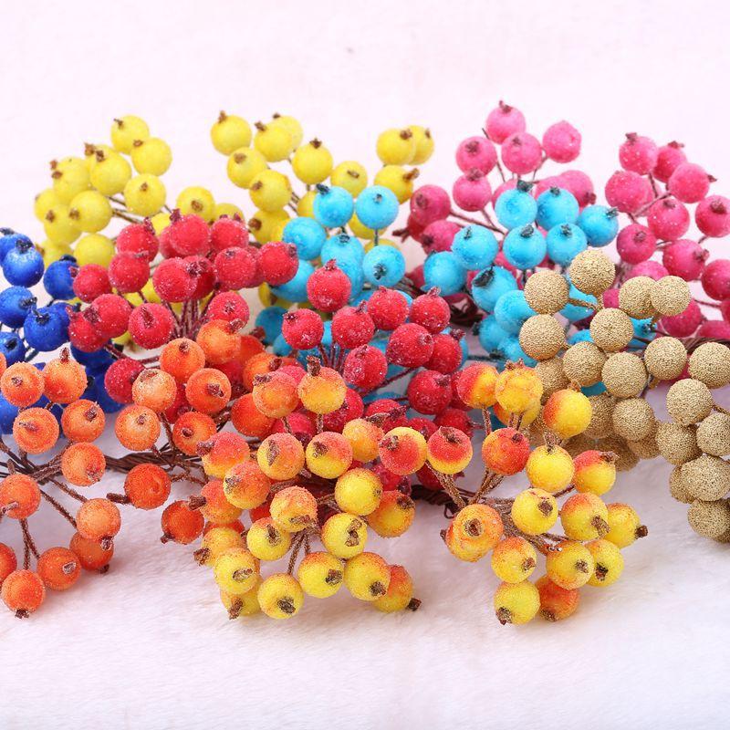 20 buc/pungă Simulare creativă Spumă Îngheț-Toamnă Crăciun Boabele mici DIY Accesorii pentru decorarea părului, lucrate manual, Material de coroană de trestie florale