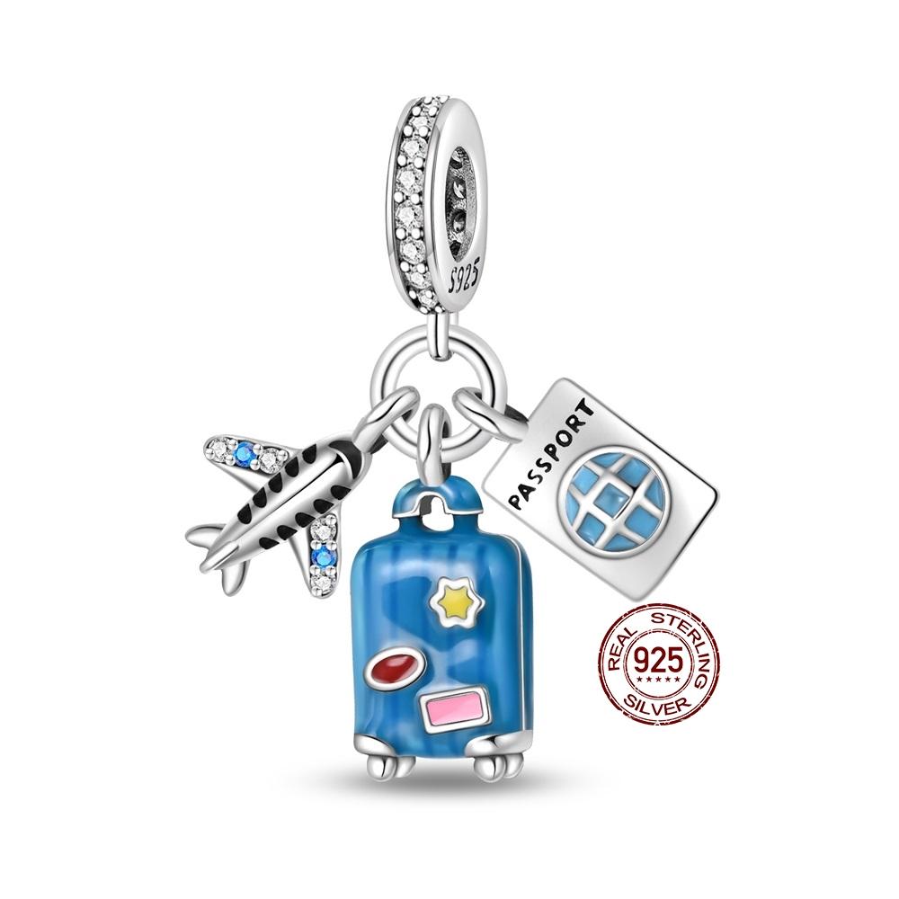 Authentic Stering copper Blue Bow Perfume Heart Charm Dancing shoes Bead Compatible With Authentic 3mm Bracelets Do It Yourself Ideal For Women Fine J