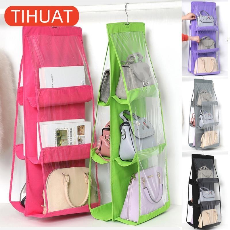 6 Pockets Hanging Bag Wardrobe Organizer Storage Bag Door Wall All Shoe Bag with Hanger