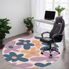1 Stück runder Teppich mit Blumenmuster für das Büro, Indoor-Matte geeignet für Büro, unter Bürostühlen, Schlafzimmer, Wohnzimmer, Heimdekoration, Raumdeko