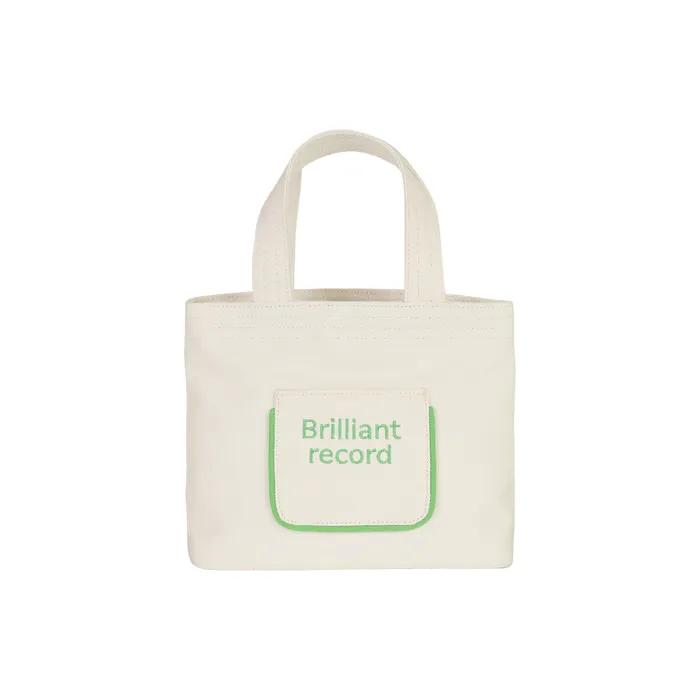 Mini tote pocket canvasbag_Apple green