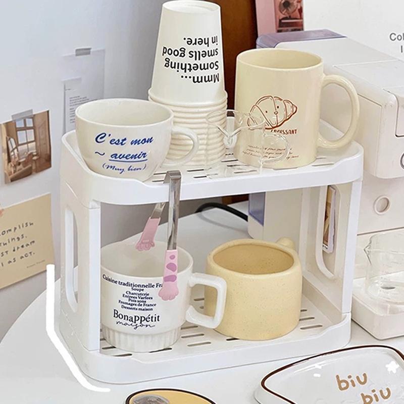 Double-Layer Water Cup Rack Two-Tier Storage Rack Neatly Arranged For Family