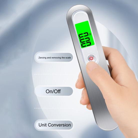 50KG Portable Electronic Scale with Hanging Hook LCD Display Rechargeable Handheld Travel Suitcase Luggage Digital Weight Scale Weigher Steelyard