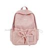 Cute Bowknot Backpack for Women Large Capacity Nylon School Backpack Kawaii Travel Daypack Casual College Bookbag