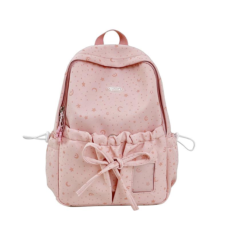 Cute Bowknot Backpack for Women Large Capacity Nylon School Backpack Kawaii Travel Daypack Casual College Bookbag