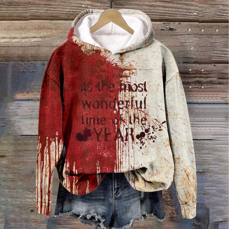 Spring And Autumn Fashion Men's Hoodie Bloody Graphic 3D Print Hoodies Casual Boy Sweatshirt Women's Oversized Top Clothing