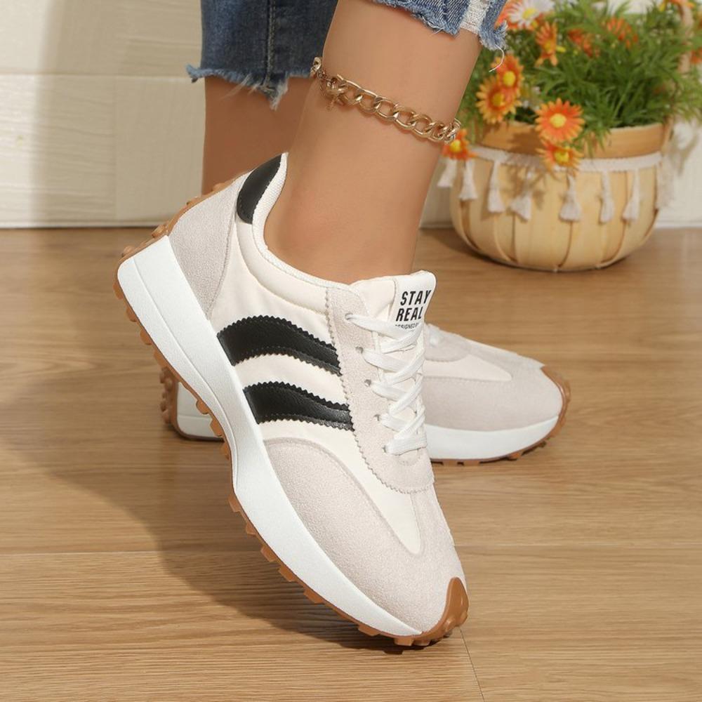 Women's Retro Running Shoes Green White Color Block Casual Sneakers Platform Thick Sole Comfortable Sports Shoes for Ladies
