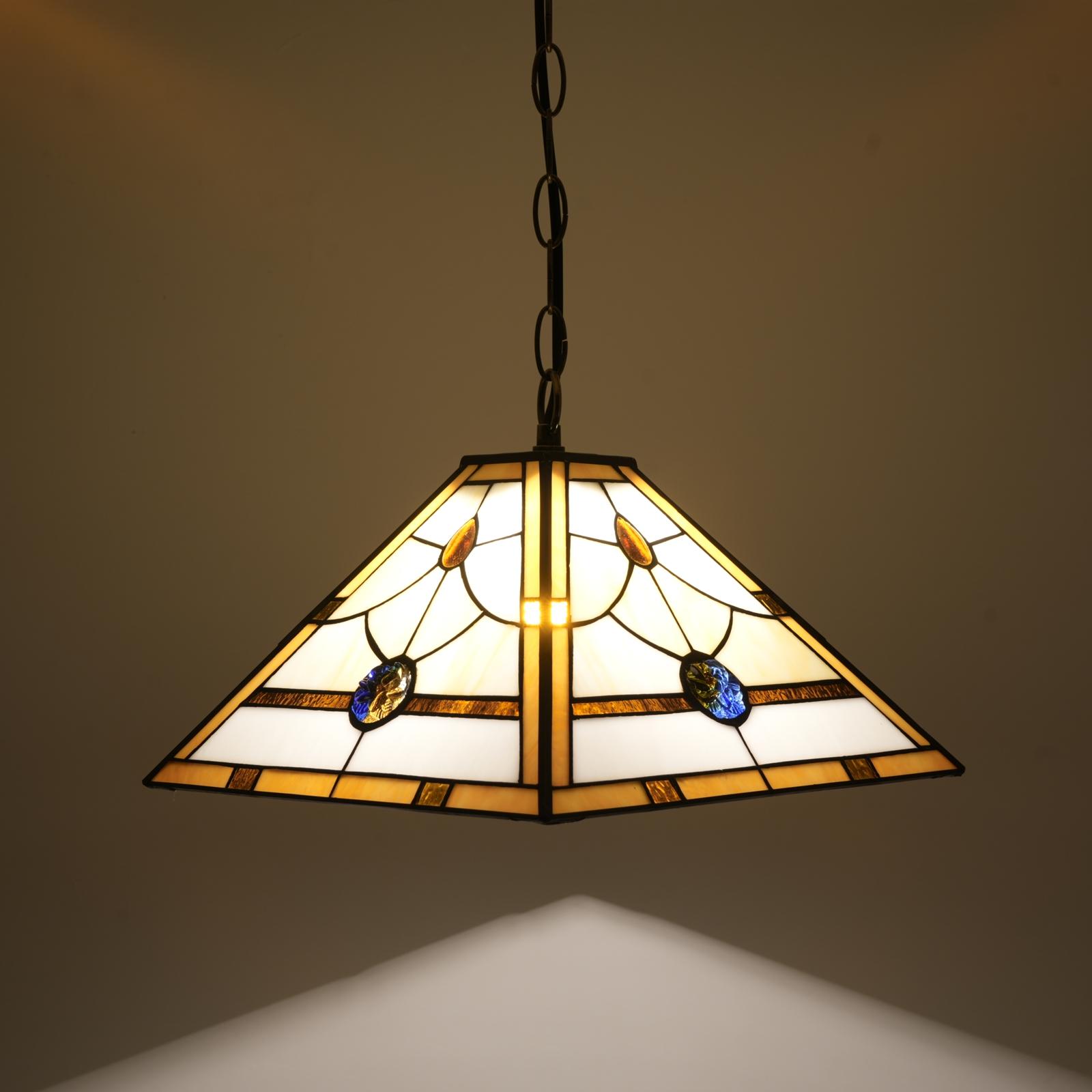 

Classic Stained Glass Pendant Light Mission Style rose Hanging Lamp for Kitchen Island Dining Room Hallway Foyer Home Office белый