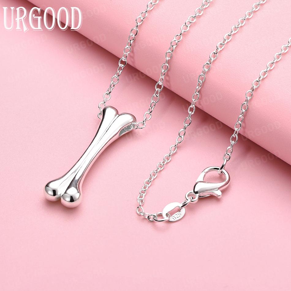 

925 Sterling Silver Fashion Pendant Necklace Wedding Jewelry 45cm