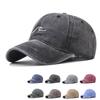 Washed Cotton Baseball Cap Solid Color Wave Embroidery Washed Hip Hop Hat Men's Women's Outdoor Sports Snapback Sun Hats