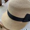 Woven Bow Straw Hat Sunshade Summer Hat Sun Cap UV Protection Cap  Beach