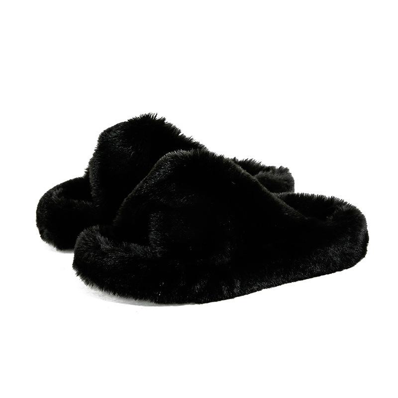 2025 New Mao Mao Slippers Women's Cross Household Thick Bottom Outer Wear Home Thermal Cotton Slippers Domestic Sales Foreign Trade Large Size