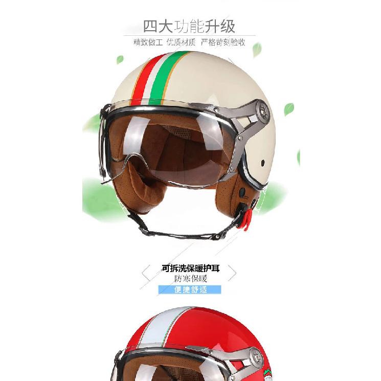 New Open Face 3/4 Motorcycle Helmet Retro Motorbike Helmets Vintage Chopper Capacete De Moto Bike Scooter With For Men Women DOT
