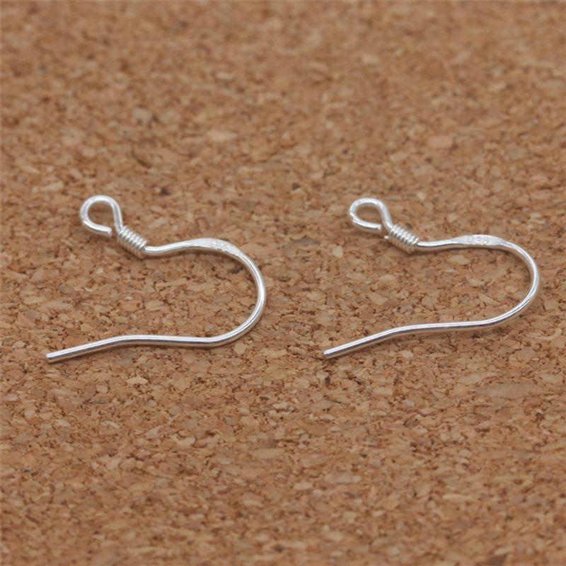 

925 Half Silver Ear Hook Earrings 925 Silver Ear Hook Earrings Jewelry Material Silver Jewelry Material Ear Hook DIY Earrings Plain Silver 1 Pair