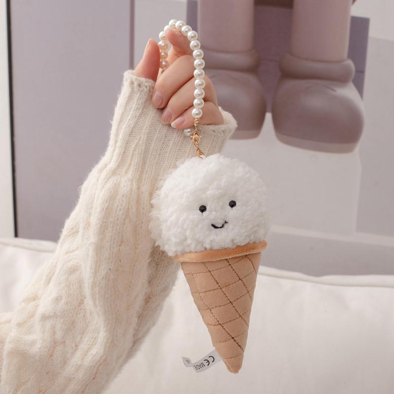 Candy-colored Ice Cream Cone Ice Cream Bag Key Pendant Super Soft Dolls Cartoon Plush Toys Comfortable Fabric Birthday Gifts