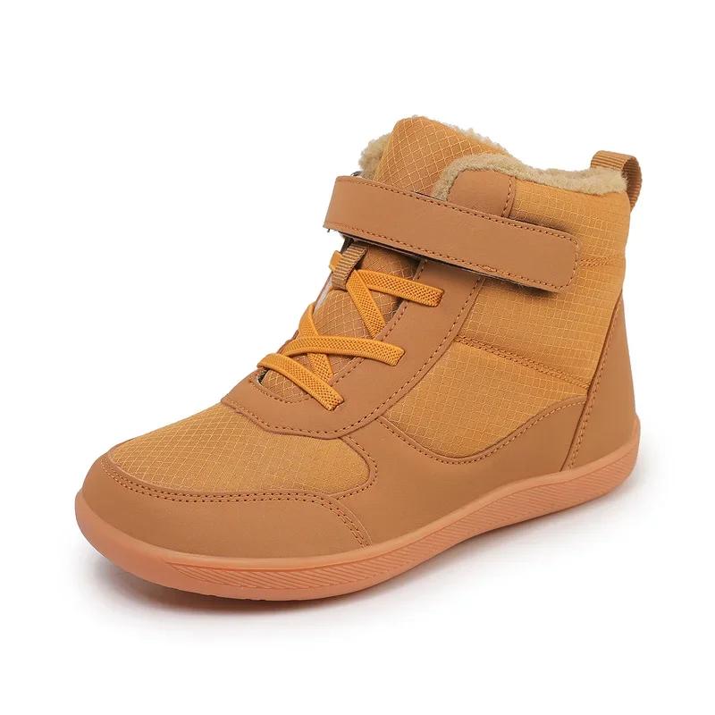 Children's Winter Snow Boots for Boys and Girls, Wide Toe Barefoot Snow Boots, Children's High-top Cotton Shoes, Sneakers