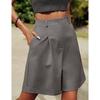 Pantalones para Mujer, Verano, Corte Ajustado, Cintura Alta, Corte Holgado, Adelgazantes, Pierna Recta, Pantalones Casuales de Longitud Media, Transpirables, Pierna Ancha, Pantalones Cortos