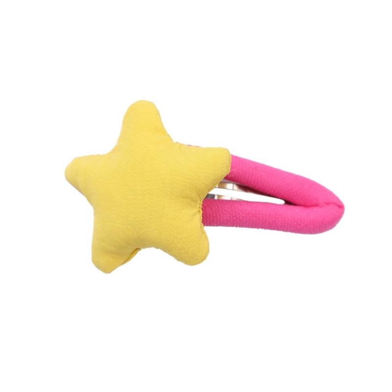 Star Snap Hair Clip Y2K Non-slip Colorful Hair Barrettes Metal Sponge Star Shaped Hairpins Cute Hair Clip for Teen