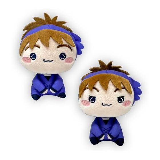 Movie version Nintama Rantaro Dokutake Ninja Team s Strongest Strategy Mochi Piko Plush Toy 6th Edition Mascot with Toy Diamond (Fuwa Raizo & Hachiya