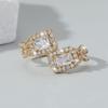 GemChic Women's Ring Exquisite Water Drops Square Ring Female Opening Adjustable Embed Zircon Ring Birthday Christmas Jewelry Gift