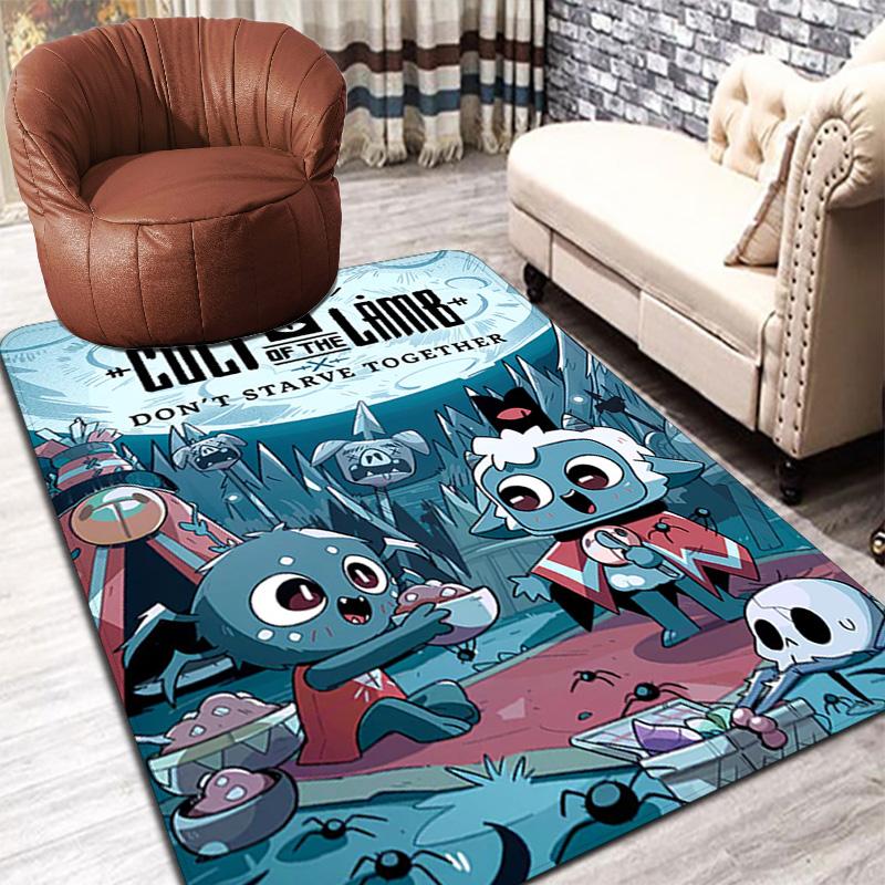Cult of the Lamb Rug Floor Mat for Living Room or Bedroom Soft and Comfortable Carpet a Gift for Birthday and Holiday.