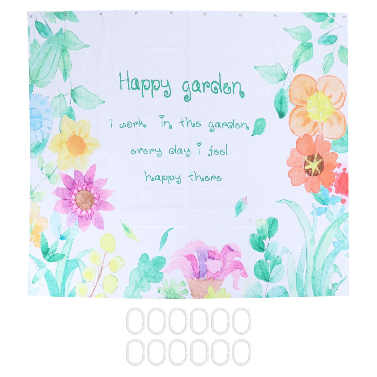 Floral Pattern Shower Curtain Polyester Waterproof Curtain Bathroom Home Decoration