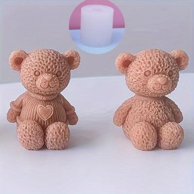 Molde de Silicona con Forma de Oso para Velas de Aromaterapia y Jabón, para Hornear y Pasteles de Mousse DIY
