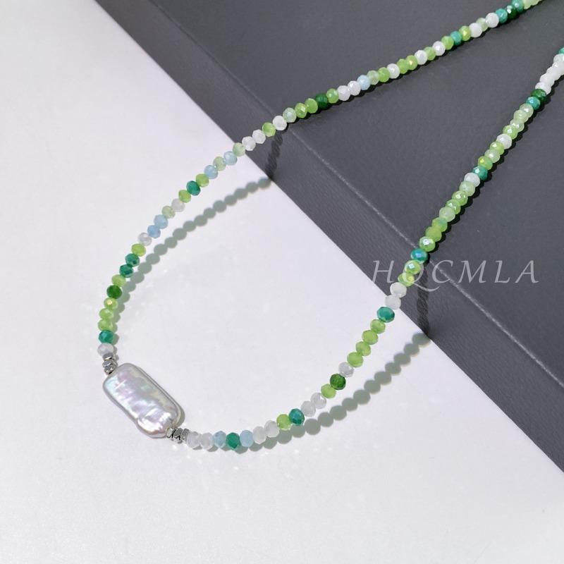 

Meier Necklace baroque sugar cube broken silver clavicle chain small fresh classy neck chain