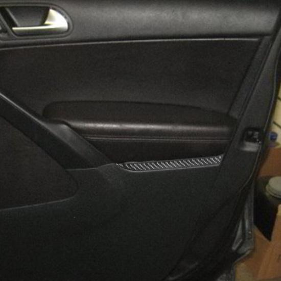 4Pcs For Volkswagen Tiguan Carbon Fiber Interior Door Panel Cover Trim Strip