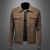 And New Style Mens Turn-Down Collar Fleece Jacket Fashion Slim Fit Fleece Outerwear 9010