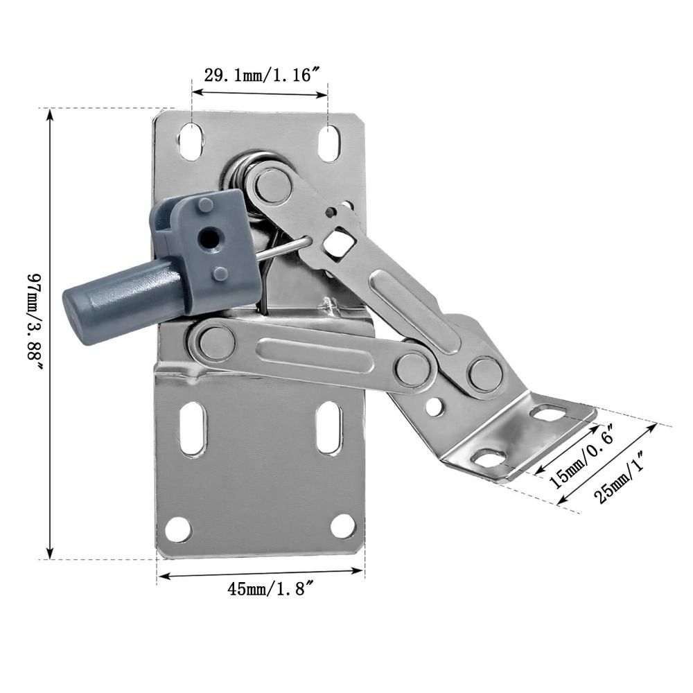 Down Sink Self-Closing Cabinet Hinges Heavy Duty Stainless Steel Pivot Hinge 45 Degree Tilt Rustproof Tip-Out Hinges Sink Drawer