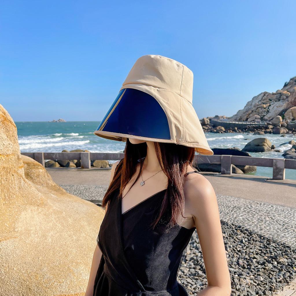 Fisherman Hat Summer Wide Brim Sunshade Cap With Adjustable Face Mask For Beach And Outdoor Activities