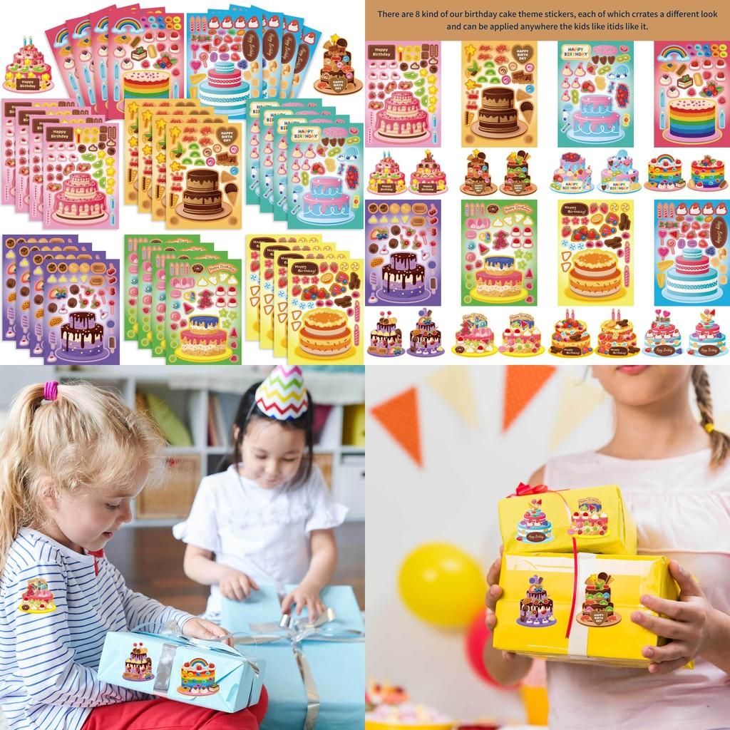 Cute Childrens Anime Interactive Puzzle Birthday Cake Diy Face Stickers For Fun Activities