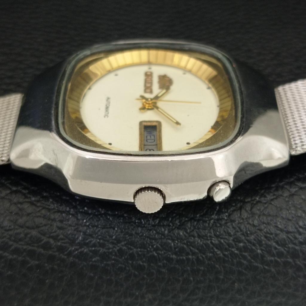 ORIENT AUTOMATIC JAPAN 46941 MENS VINTAGE WHITE COLOR DIAL WATCH a704848-1