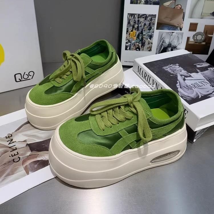 Spring and summer muffin bottom versatile breathable sardine cloth heightened thick-soled German training women's shoes ultra-light