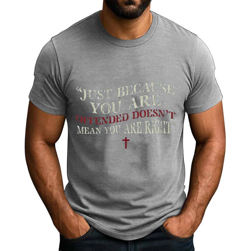 Men's  Popular T-shirt Printed Round Neck Short Sleeve T-shirt