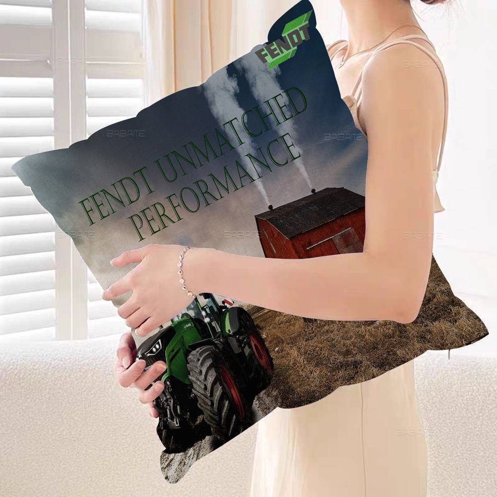 Farming Tractor Fendt Pillowcase Toon Gift Cushion Cover Bedroom Home Sofa Chair Seat Decor Pillow Case
