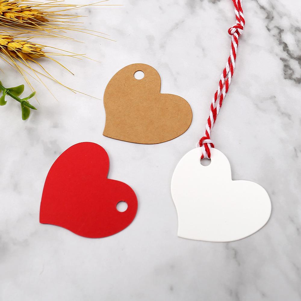 Small Red Heart 4.5*4cm Kraft Paper Gift and Message Tag