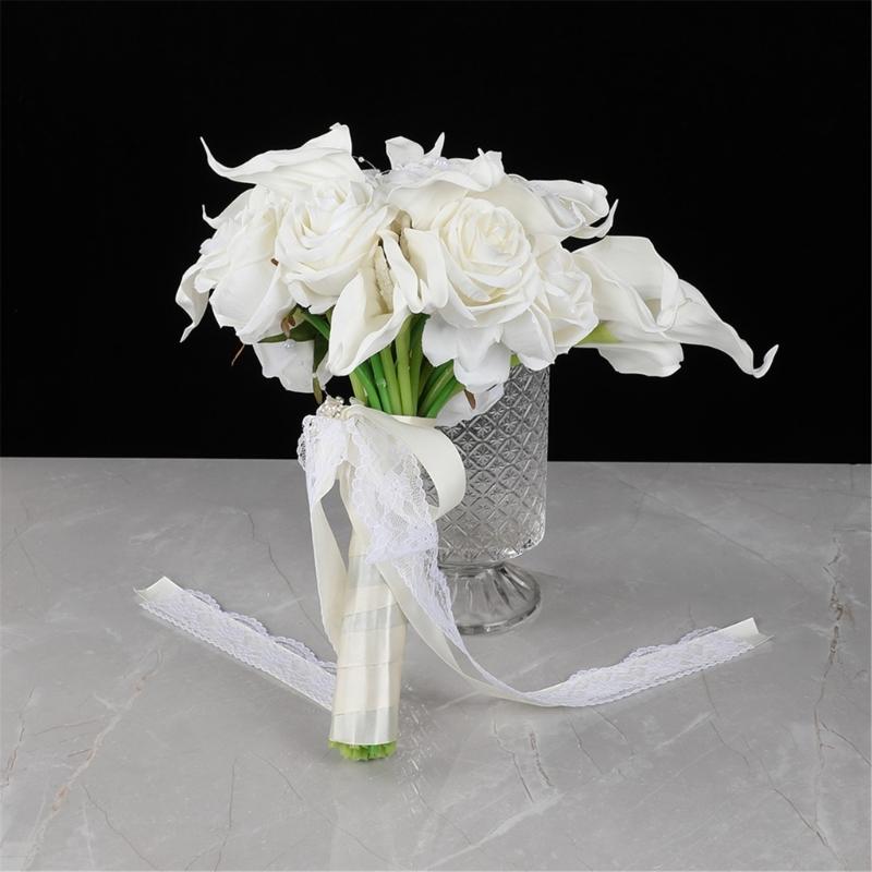 Long Time Faux Rose And Calla Lilies Handheld Bouquets For Weddings Event Home Display Wedding Centerpieces Bouquets