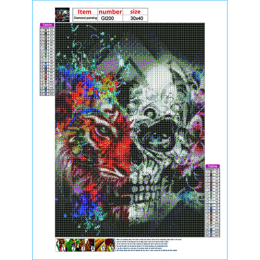 5D Diy Diamond Painting Beast Skull Cross Stitch Set Full Diamond Embroidery Mosaic Art Picture of Rhinestones Decor Gift