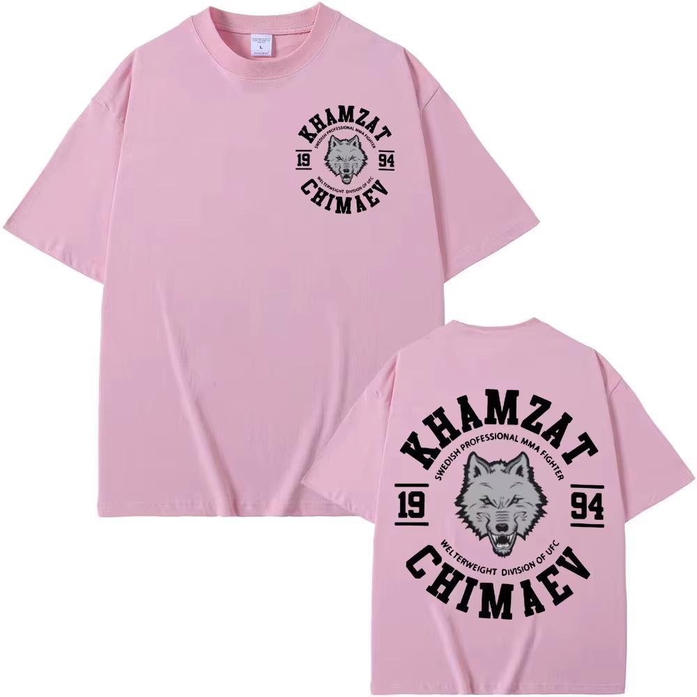 2026 Khamzat Chimaev Fighter Print Graphic Tee Shirt Casual pure Cotton Short Sleeve Tshirt Men Fashion Vintage T Shirt