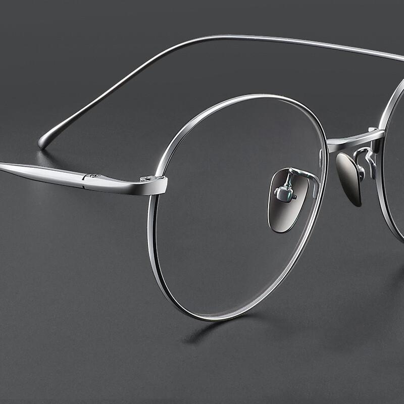 Vintage Bequeme Myopie Brille Mode Runde Reine Titan Brillen Luxus Korrektur Presbyopie Brillen