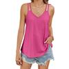 Damen V-Ausschnitt Ärmellos Locker Geschnitten Camisole Top Lässiges Einfarbiges Tanktop