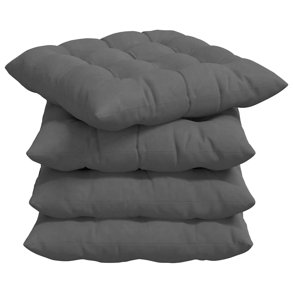 Seat Cushions 4 Pcs Dark Grey 40 X 40 X 6 Cm Microfiber