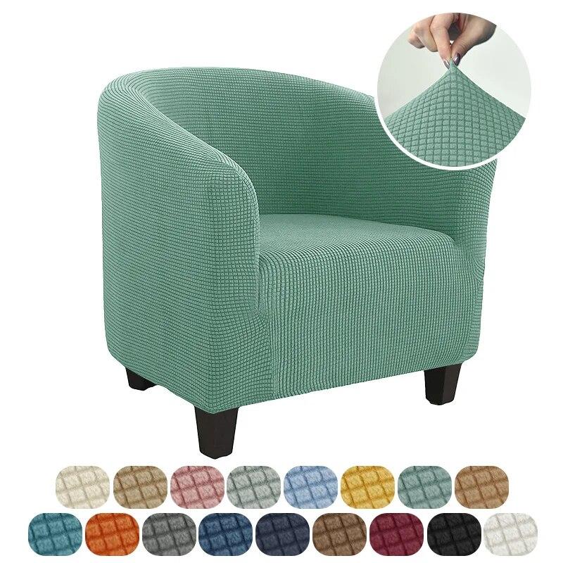 Polar Fleece Armchair Cover Stretch Tub Chair Slipcovers Living Room Elastic All-inclusive Single Sofa Protector Case Home Decor