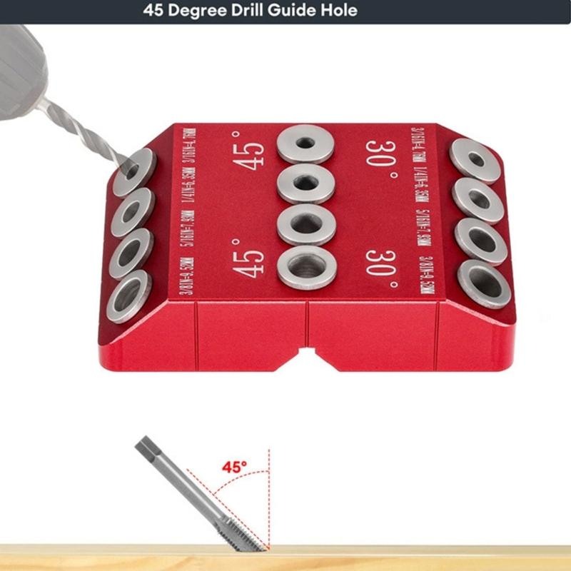 Angle Drill Guide 30 45 90 Degree Drill Jig for Straight Holes Drill Jig for Angled Holes Portable Drill Guide for Wood