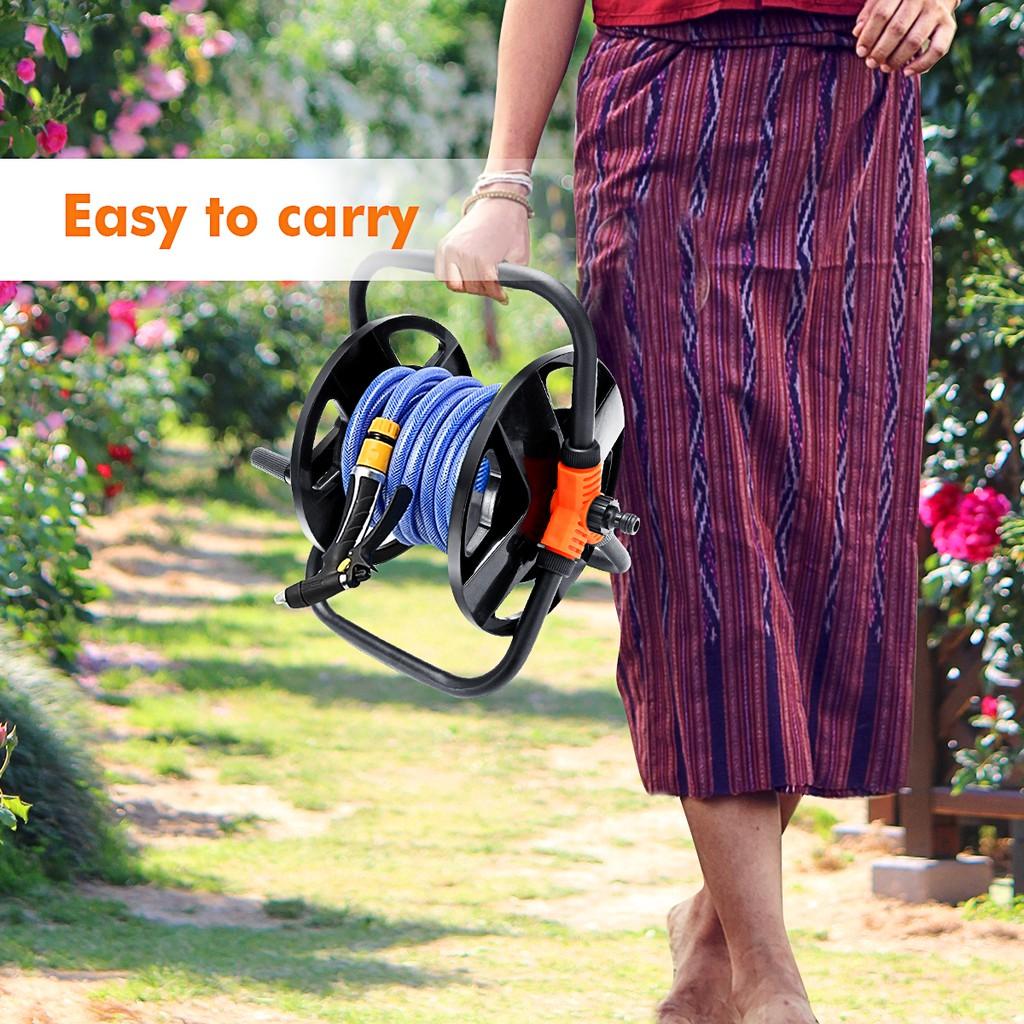 Portable Pipe Reel Holder Garden Hose Cart Water Pipe Storage Cart 1168g 15-20M 26*23*34cm