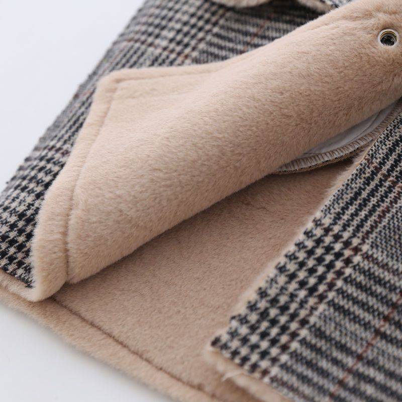 Vinterjacka för barn i lammkashmir Flicka Sammet Varm Parka