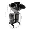 Portable Hairdressing Salon Basin 2 Buckets Hair Washing Sink Shampoo Wash Bowl Stainless Steel for Salon Stylists, Nursing Care